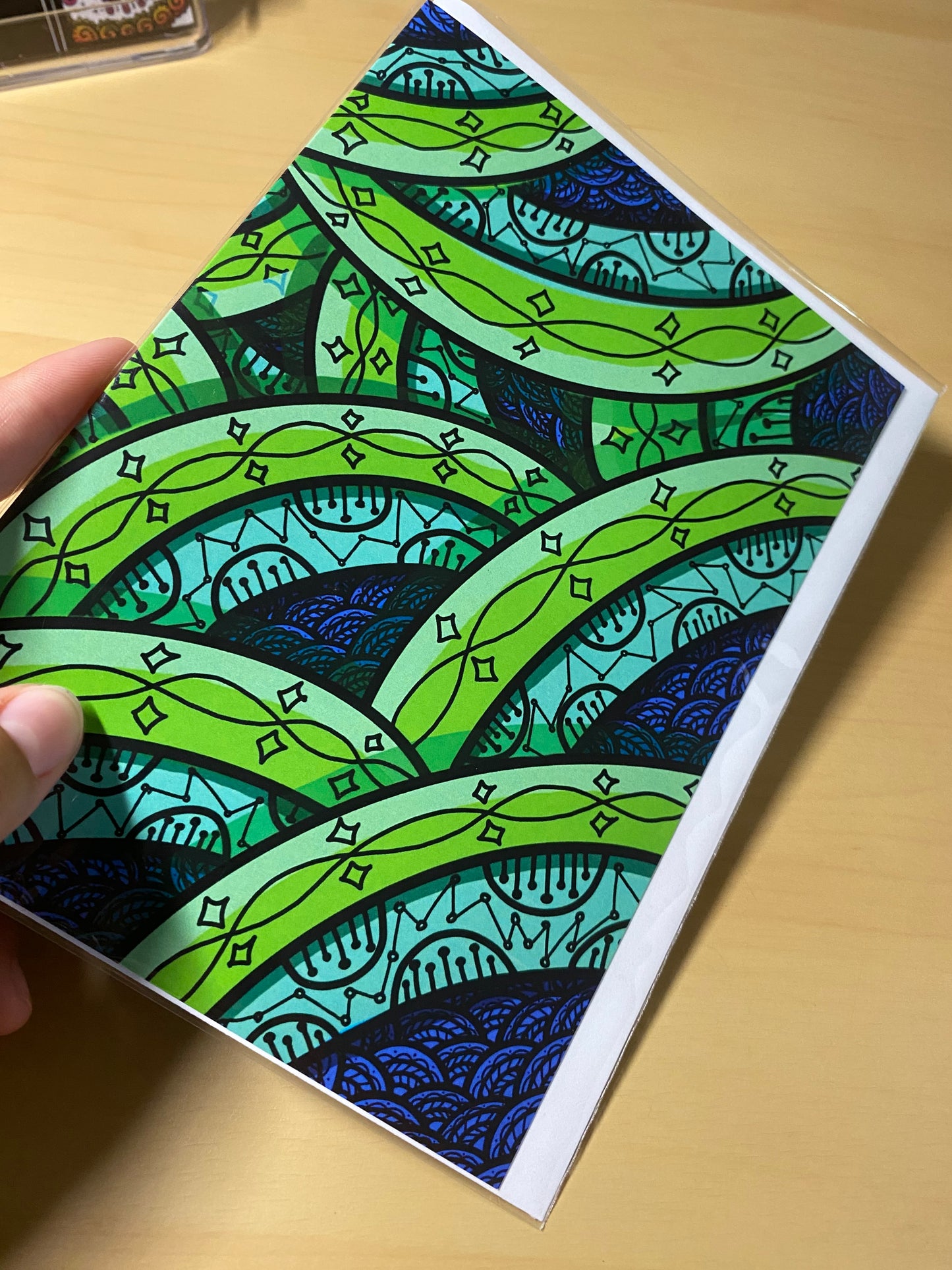 Blue and Green Greeting Card